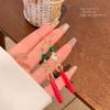Chinese Medieval Tassel Earrings: Hanfu Water Drop Chalcedony Studs