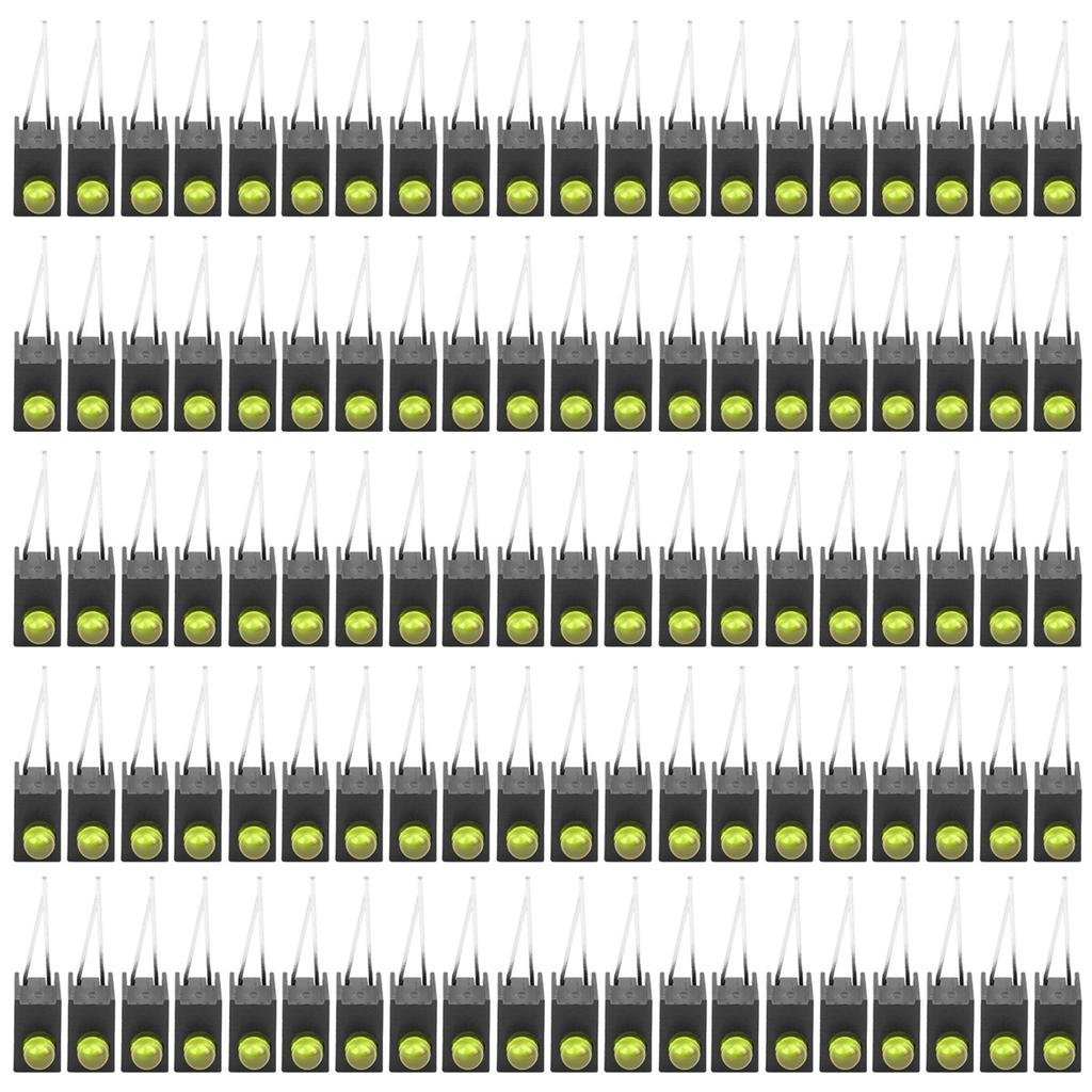 100Pcs 3mm LED Shade Diode Light Kit with Holder Side Single Hole Industrial AccessoriesYellow