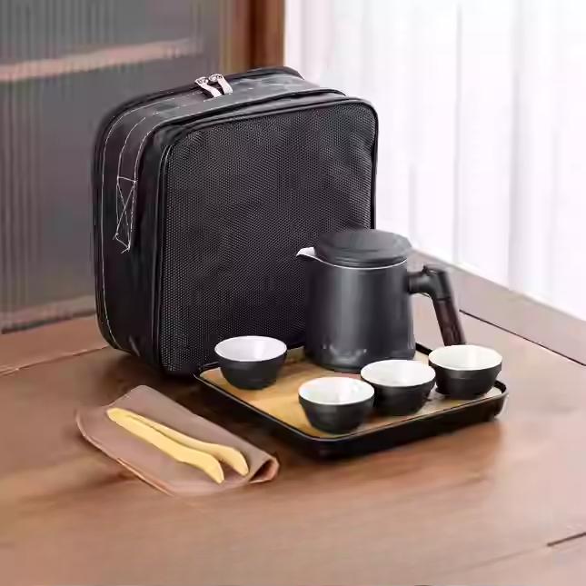 Portable Travel Tea Set Outdoor Portable Kung Fu Brewing Teapot Teacup Small Set Easy Camping Business Trip