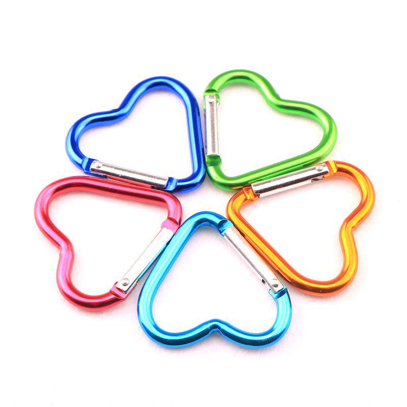 Mini Heart Shaped Carabiner Hook - Aluminum Outdoor Clothing Clip