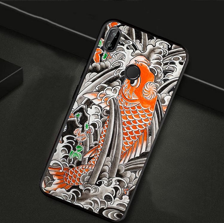 Japanese Koi For Huawei Nova Y61 Y91 Y73 Y72 Y70 Y90 Y60 12s 12i 11i 8i 9 10 SE P40 Lite P30 P60 Pro Case