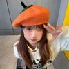 Japanese Persimmon Beret Kawaii Y2K Painter Hat Personality Knitted Hat  Women