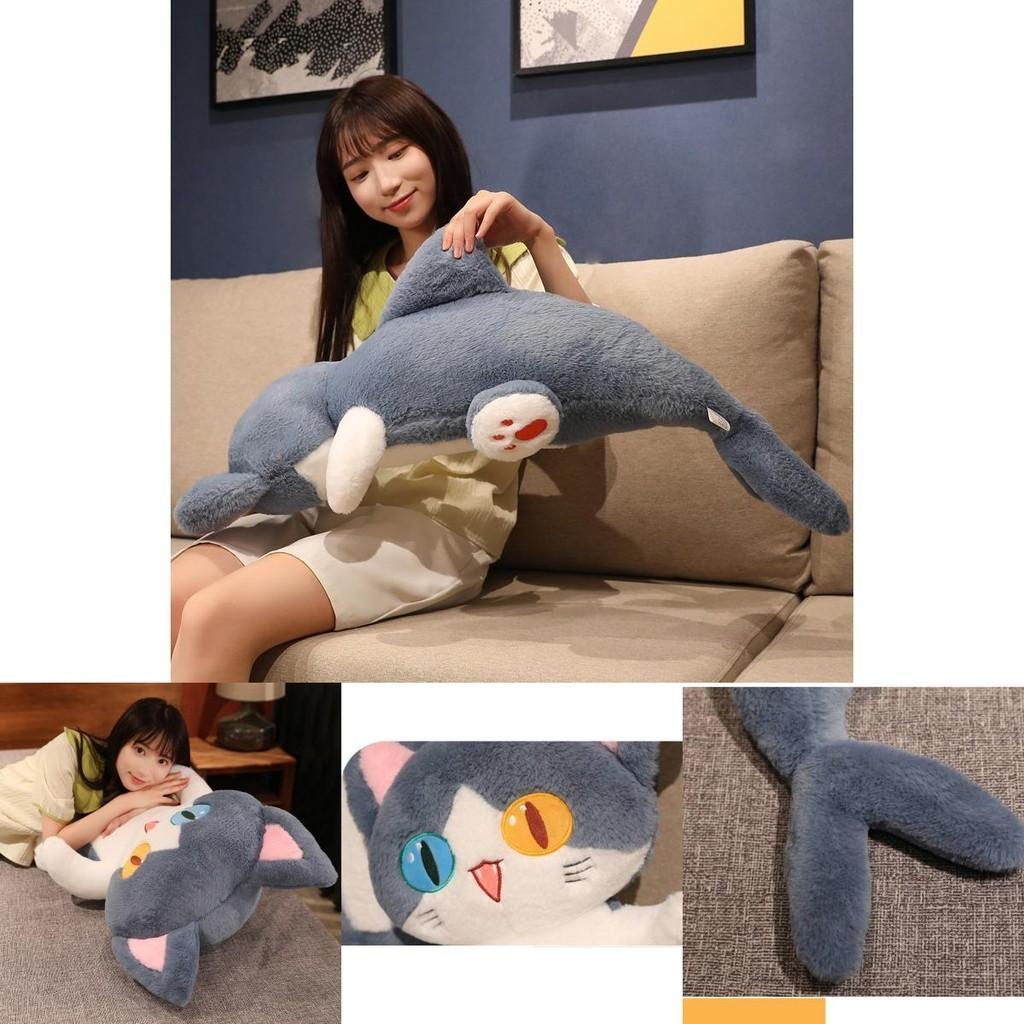 Bambola di peluche grigia di gattuccio con diverse combinazioni di occhi, super morbida e carina