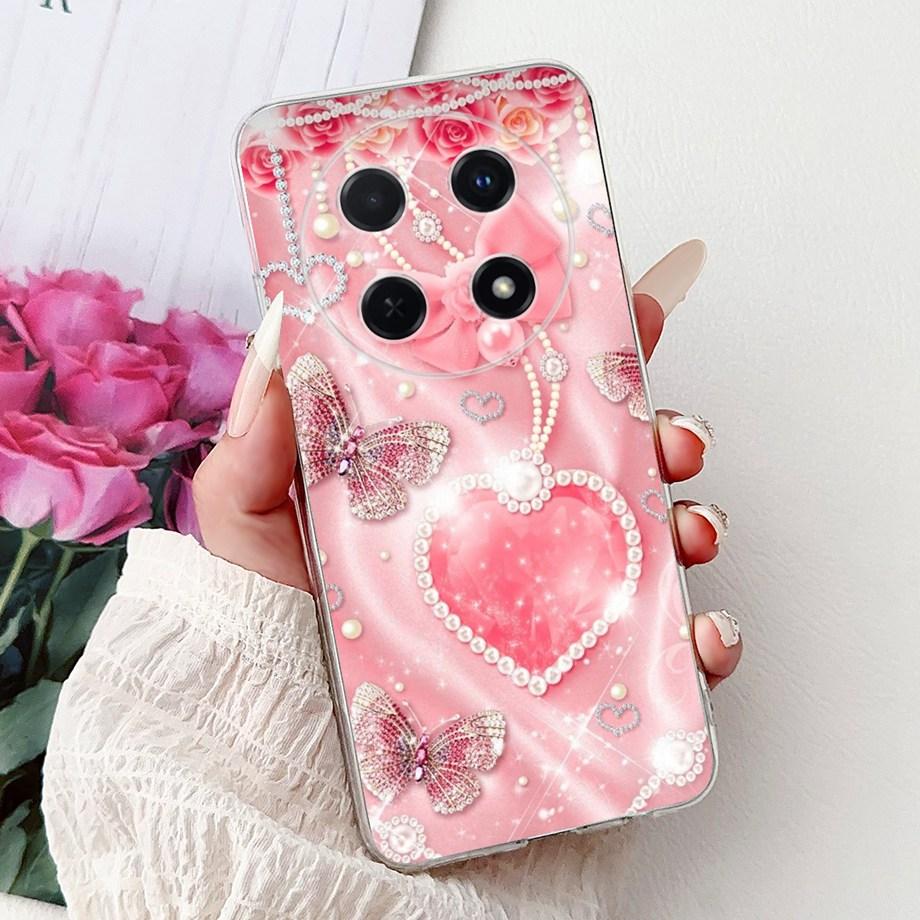 For Huawei Nova 13i / Nova 12i 4G Back Cover Girly Fashion Flower Butterfly Painting Case Soft TPU Clear Slim Silicone Fundas