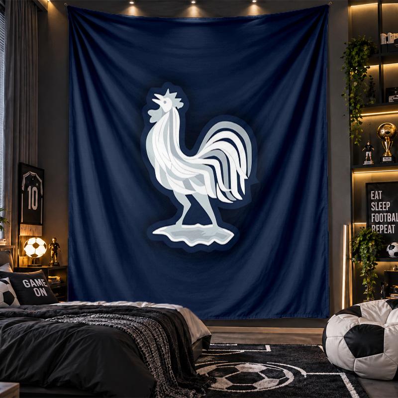 Wall Hanging Tapestry France National Football Team Print Cloth for Living Room Bedroom Home Decor