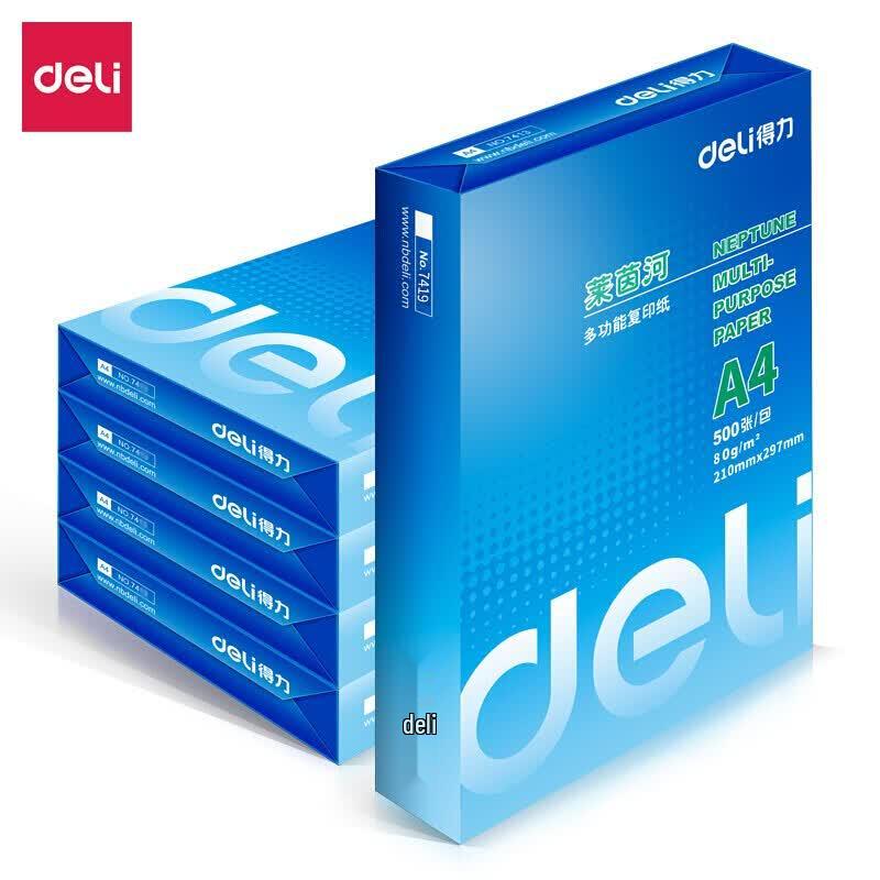 Deli Rhine A4 80g Copier Printer Paper - 5 Pack Box