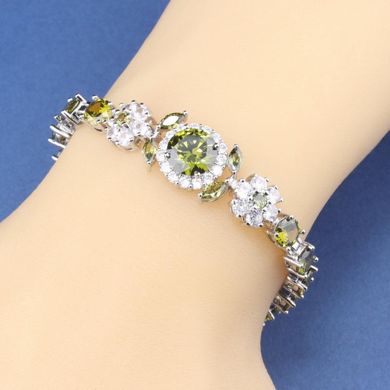 10-Colors   Dubai Bridal Jewelry Accessories Top Quality Red Garnet Wedding Italy Chain Link Bracelet For Women Gift