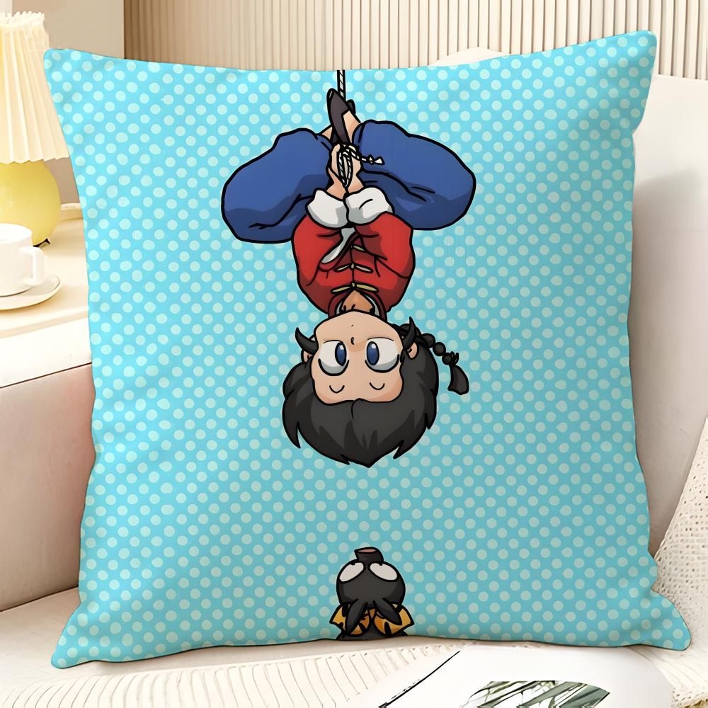 Cartoon Comic P Chan R-Ranma ½ 1 Pillow Case Natural Linen Organic Fabric Double-Sided Printing Sofa Home Decor Gift Pillow Case