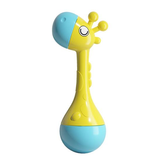 Rattle Baby Toy with Ergonomic Handle Infant Sensory Toy Soft Food-Grade Baby Rattle Baby Hand-eye Coordination Toy A