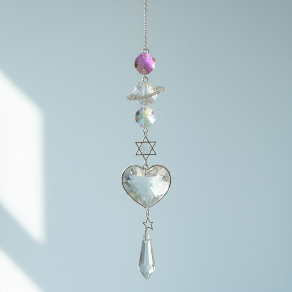 

12 Crystal Prisms Wind Chime Rainbow Maker Sun Catcher Hanging Decor Garden Indoor Outdoor Home Decoration