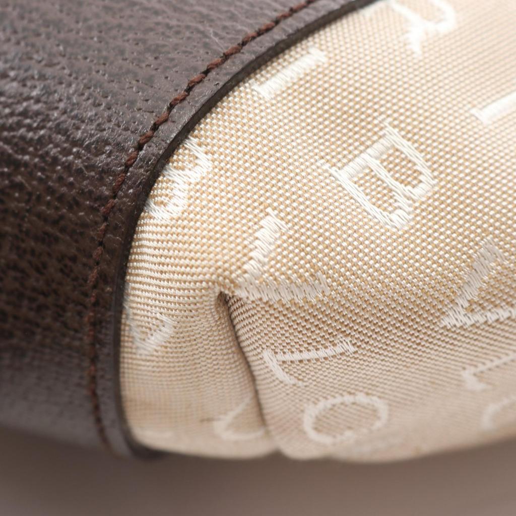 Used BVLGARI Logo Mania Tote Bag Canvas Leather Beige Brown Used Women