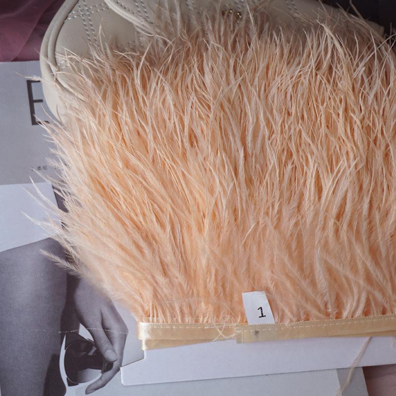 Culoare Pene de Struț Margine Pânză 9-11Cm Rochie Decorațiune Modă Pânză de Pene Cu Franjuri Accesorii Îmbrăcăminte