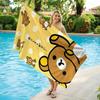 R-Rilakkuma Yellow Polka Dot Beach Towel, Cute Cartoon Bear Quick Dry Towel, for Swimming Pool, Travel, Camping and Daily Use