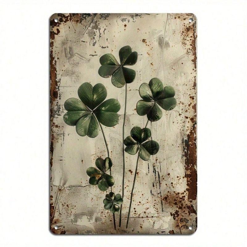 Vintage Clover Metal Wall Sign Retro Kitchen Decor Tin Plate Poster Home Interior Art