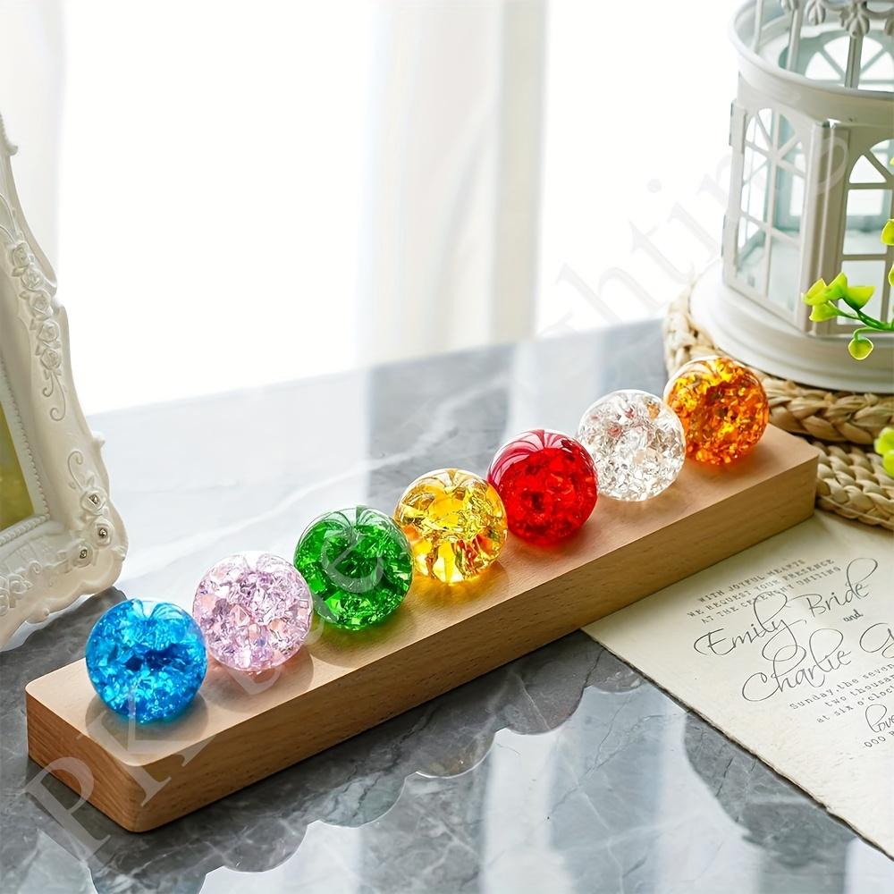 7pcs Spheres LED Night Lighting Crystal Ball Meditation Living Room Decoration Ball Birthday Christmas Mother'S Day Valentine'S Day Graduation Gift
