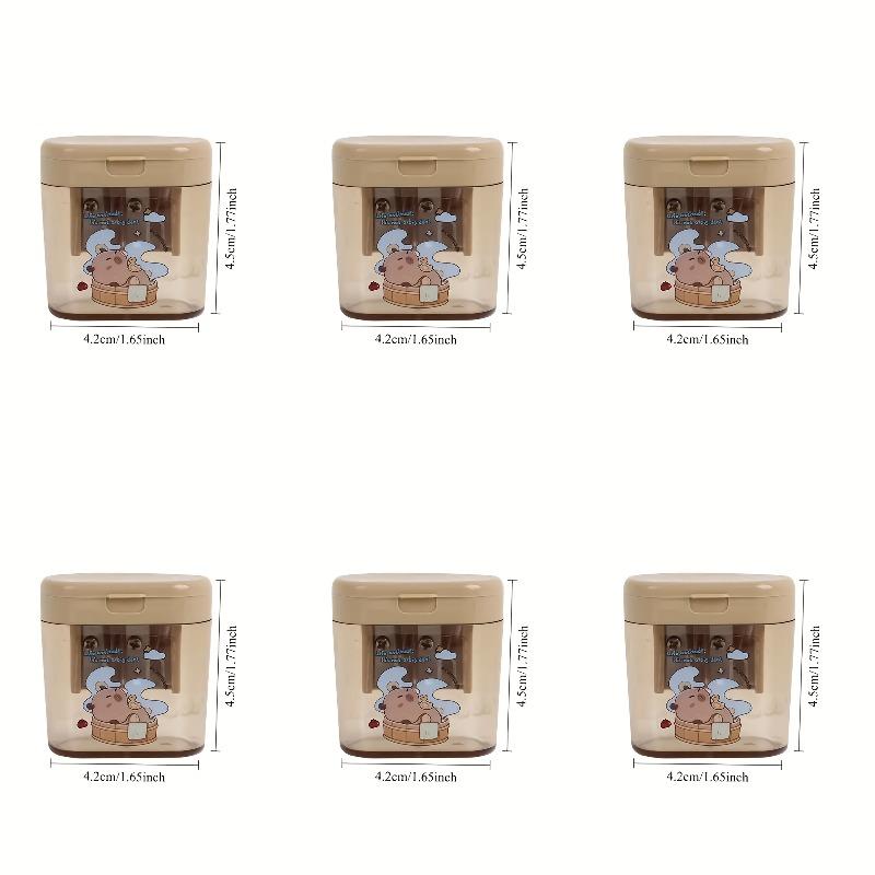 6Pcs Cartoon Pencil Sharpeners, Dual Hole for Thick & Thin Pencils, Cute Stationery & Nice Gift