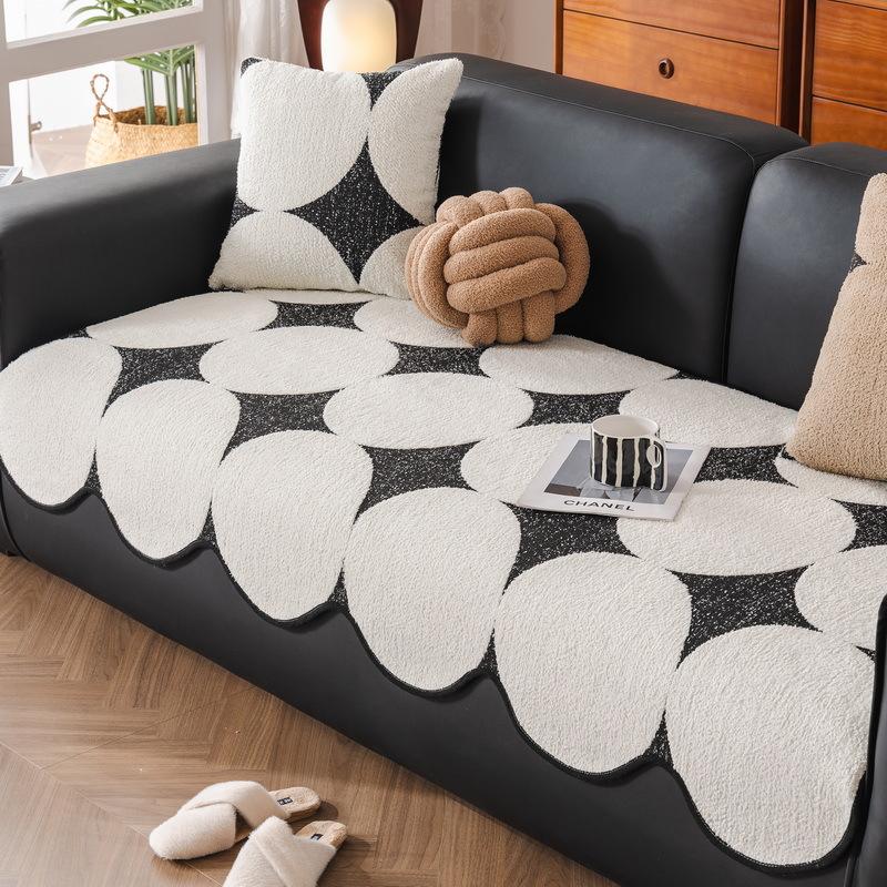 

Autumn And Winter Plush Special-Shaped Sofa Cushion Universal Non-Slip In All Seasons New Straight Row Special Seat Cushion Sofa Cover 90*90cm