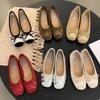 Gentle ballet ladyshoes flat shoes French retro soft sole silver new Chinese red single shoes spring small fragrant wind women's shoes