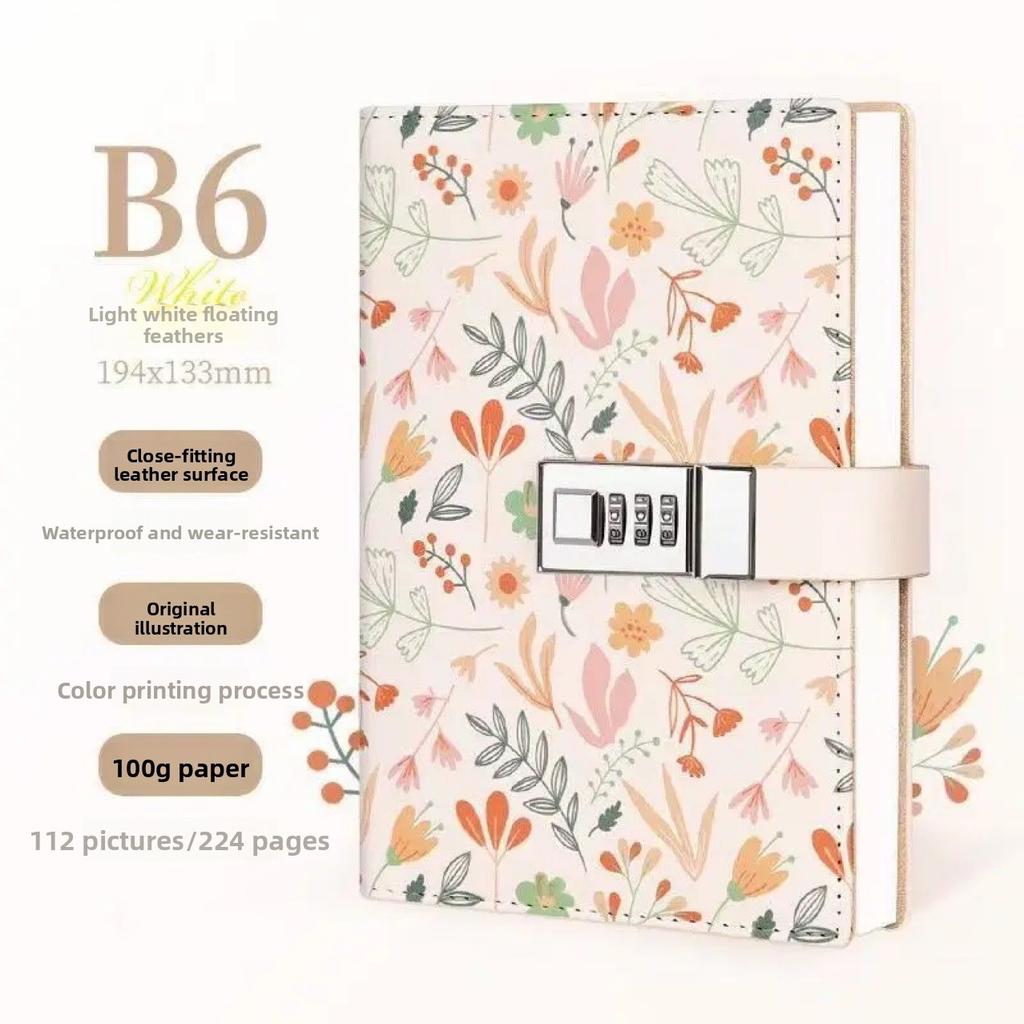 Codebook with Lock Diary Creative High Value Notebook Book Simple Literary Exquisite Notepad