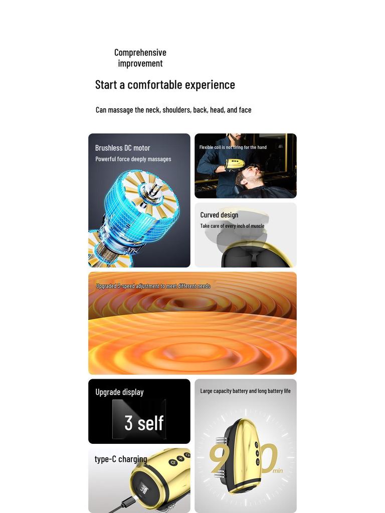 Electric Vibration Facial Massager for Barbers & Salons - New Model