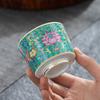 Enamel Crane 999 Pure Silver Inner Liner Tasting Kung Fu Tea Cup Gift Box Set Can Be Gold Stamped with LOGO