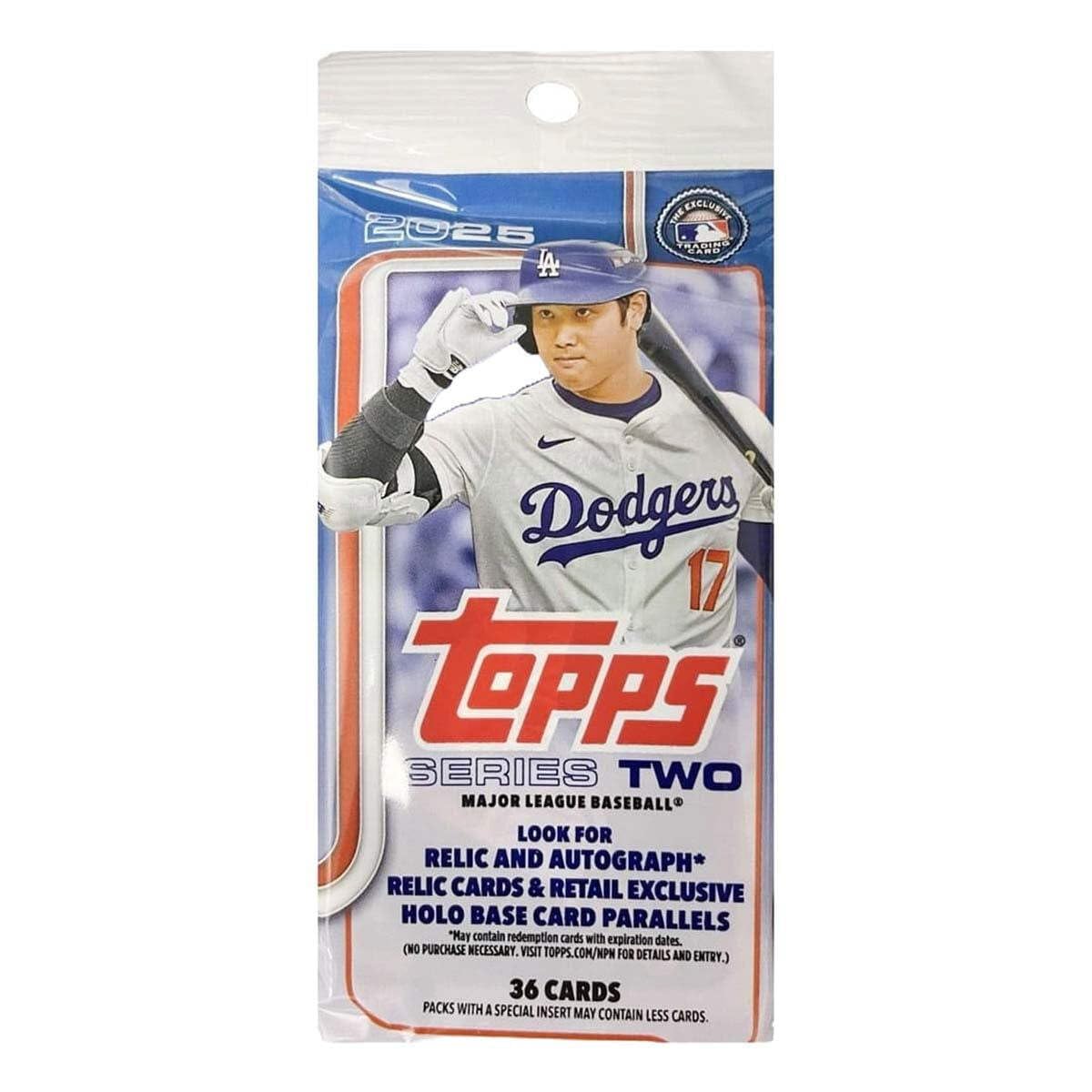 2025 Topps MLB Бейсбол Серия 2 Толстый Пак карт на (36 упаковок)