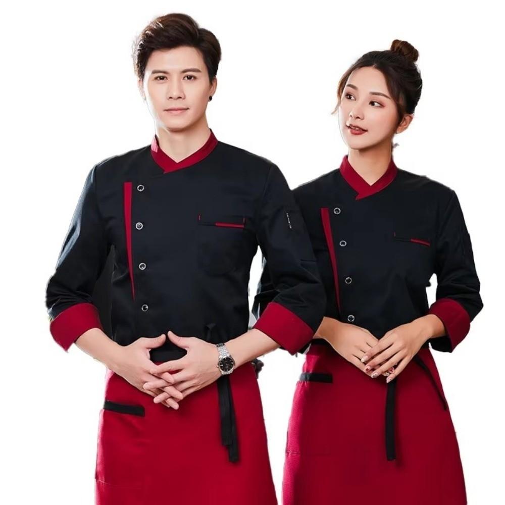 Long Sleeve Chef Jacket Breathable Kitchen Work Clothes Pizzaiolo Uniform Chef Uniform  Hotel Cafe