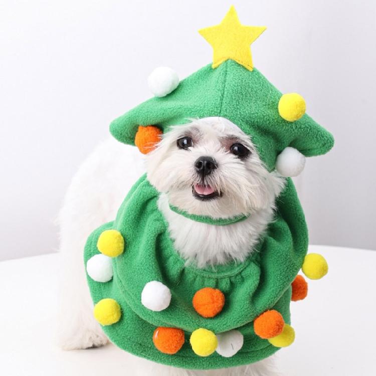 Dog Outfit Dress Costume Halloween Pet Cosplay Christmas Tree Theme