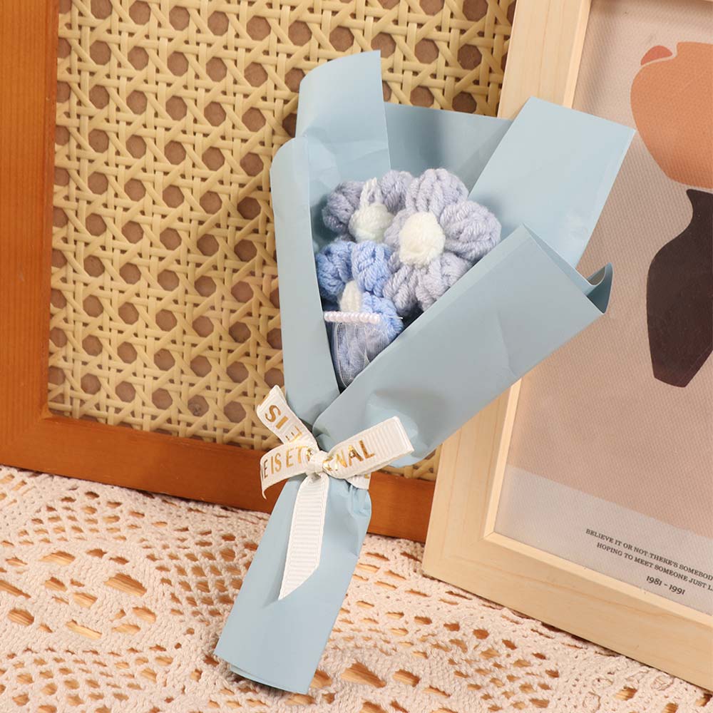 Hand Woven Artifiical Folwer Bouquet Fake Flowers Woven Simulated Flower Mother's Day
