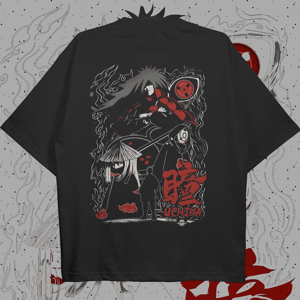 Naruto Madara Uchiha Oversized Tshirt Men Women Cotton Casual Top Summer Manga Graphic Loose Streetwear Cosplay Y2k Clothes