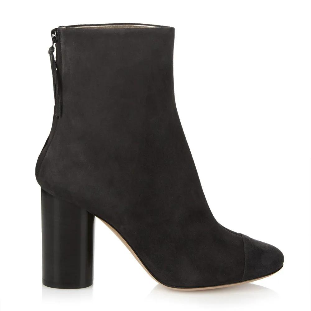 Fashion Spring Autumn Short Boots Women's Comfortable Thick Heel Suede Fringed Zipper Solid Color Casual Commuter Shoes Ankle Boots