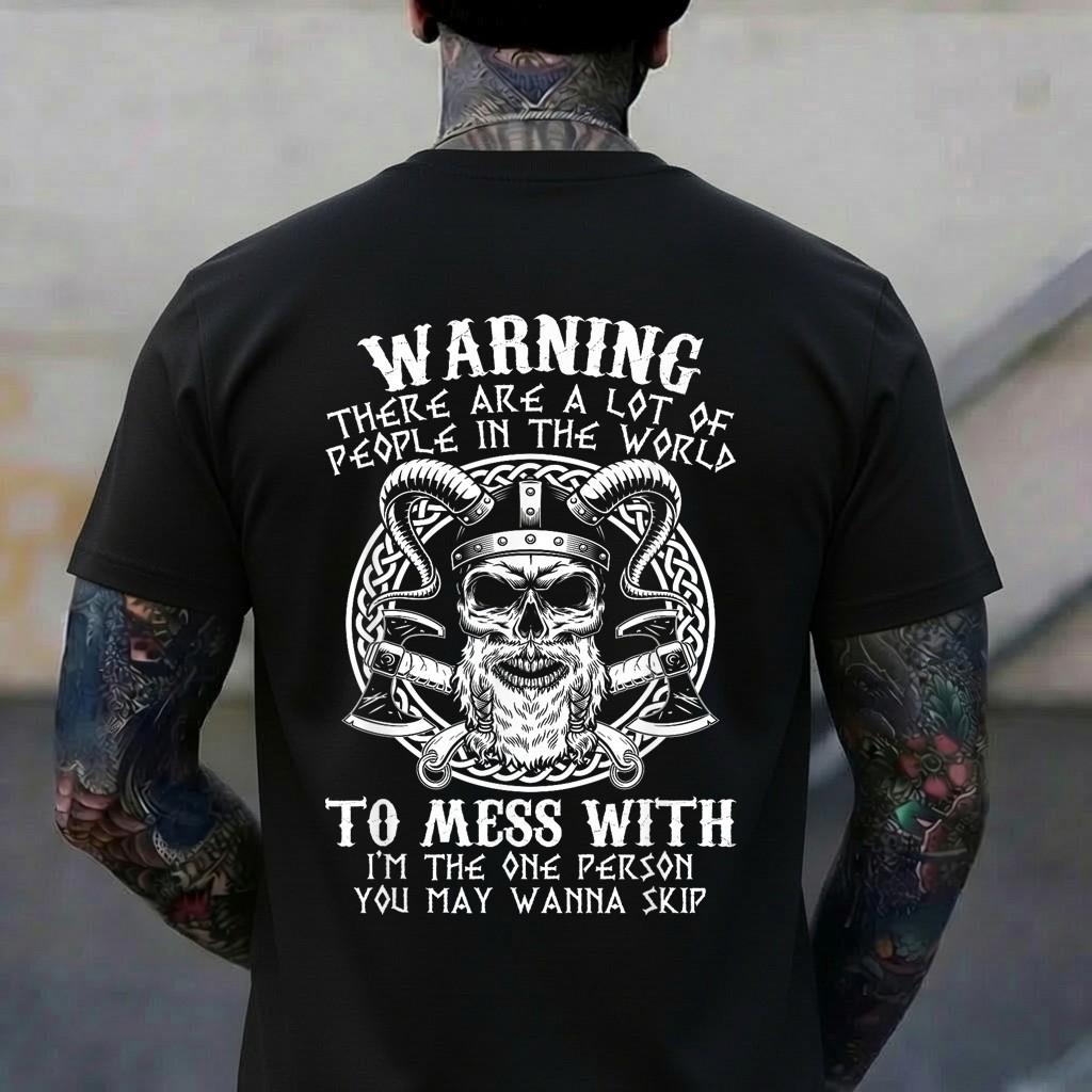 Viking Warrior Skull Sarcastic Saying Funny Nordic Mythology T-Shirt M