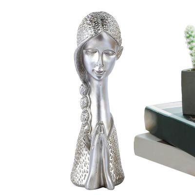 Prayer Statue Resin Girl Figurine Half Body Statue Art Sculpture For Home Bookshelf Living Room Desktop Garden