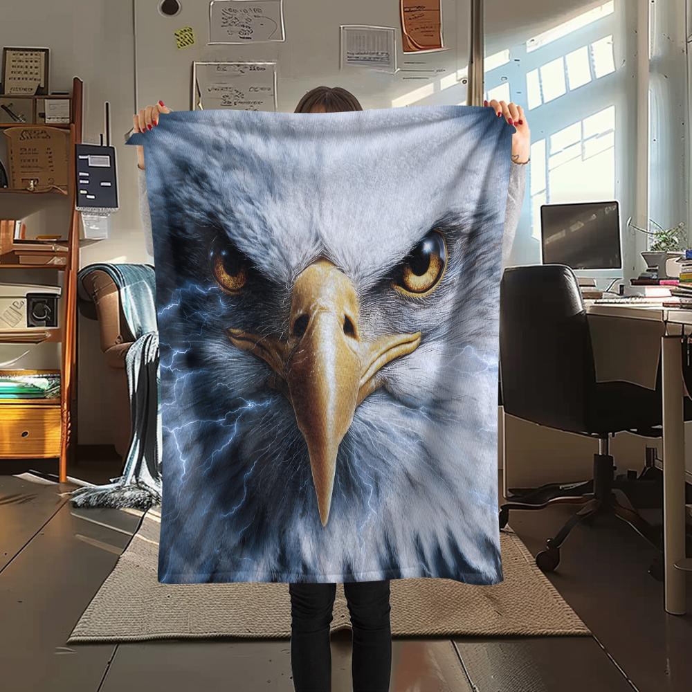 Eagle Print Flannel Blanket, High Quality Comfortable for All Seasons, Home Decor, Warmth and Comfort, Perfect for Christmas Gifts
