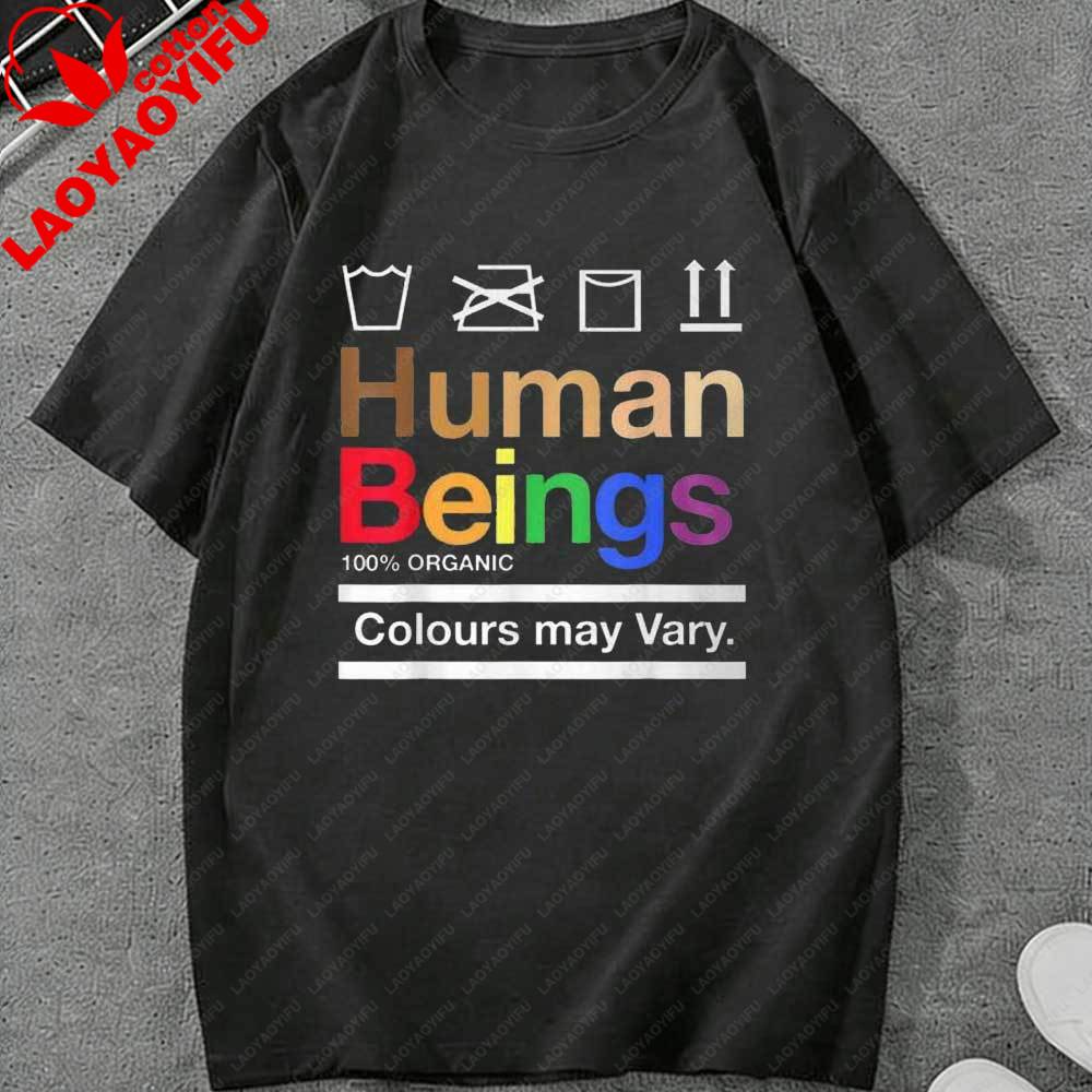 LGBT HuUnisex Beings Colours May Vary T Shirt for Unisex Women Casual Black Short Sleeve Pride Graphic Tees Streetwear Summer Tops