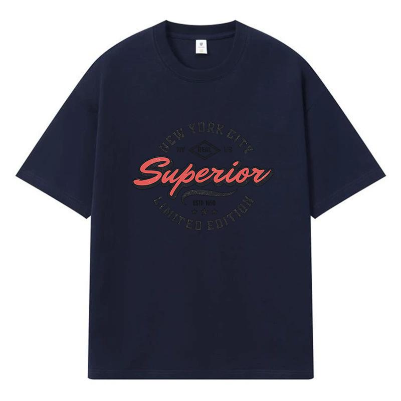 2026 New York City Printed Graphic Y2k Harajuku Streetwear 100% Cotton T Shirt Casual Oversized Summer Men T-shirt
