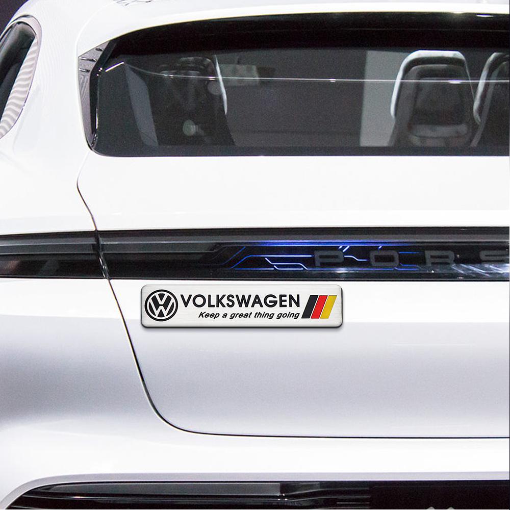 SVLHP1 1pc 3D Aluminum Letter Emblem Car Side Fender trunk Body Decoration Stickers For VW Racing Golf 7 8 GTI Tiguan Auto Accessories