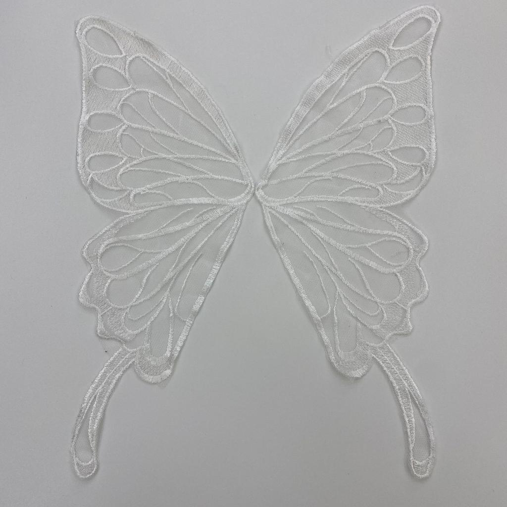 Large Water-Soluble Lace Embroidery Butterfly Pair, Back Flower, Applique Lace Diy Butterfly Cloth Sticker Collar Flower Accessories