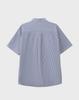 WORK ON BODY OFF Linea Semi-Overfit Striped Short Sleeve Shirt [Blue]