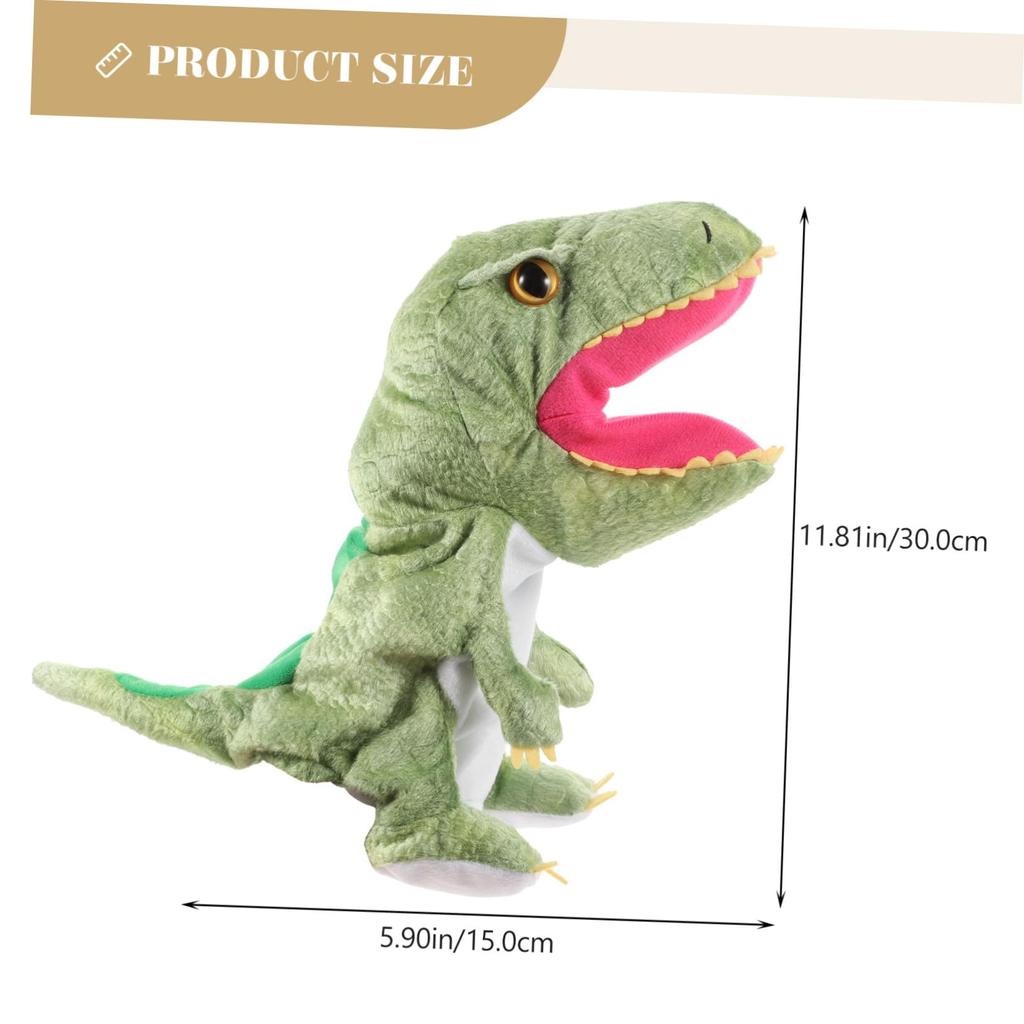 Ledmomo Dinosaur Hand Puppet, Realistic Tyrannosaurus Plush Toy for Fingers, Pretend Play with Openable Mouth, Random Colors