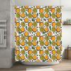 Orange Slice Shower Curtain Bathroom Decor With Citrus Fruits Pattern Waterproof Fabric For Home Bath Accessories In White