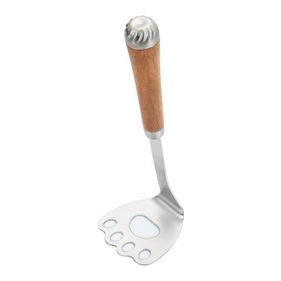 Stainless Steel Potato Masher Wooden Long Handle Multifunctional Manual Carrot Avocado Vegetable Food Mashing Tool Kitchen Gadgets