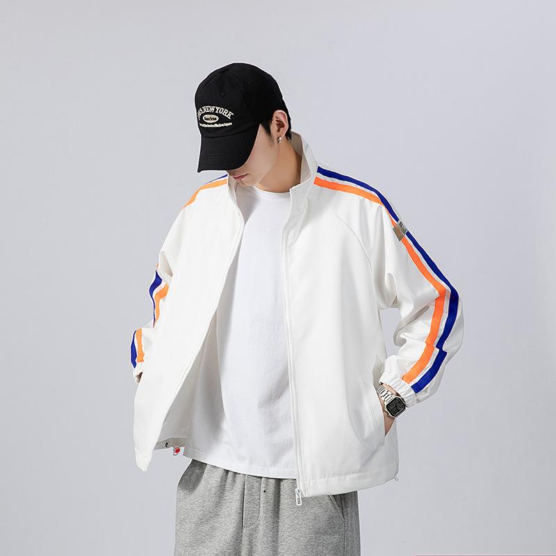 Jacket Men's Spring and Autumn Loose Casual White Lapel American High Street Cardigan Jacket