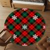 1pc Plaid Snowflakes Round Chair mat Area Rug - Non-Slip, Floor Mat for Office, Bedroom, and Indoor Decor -1002164