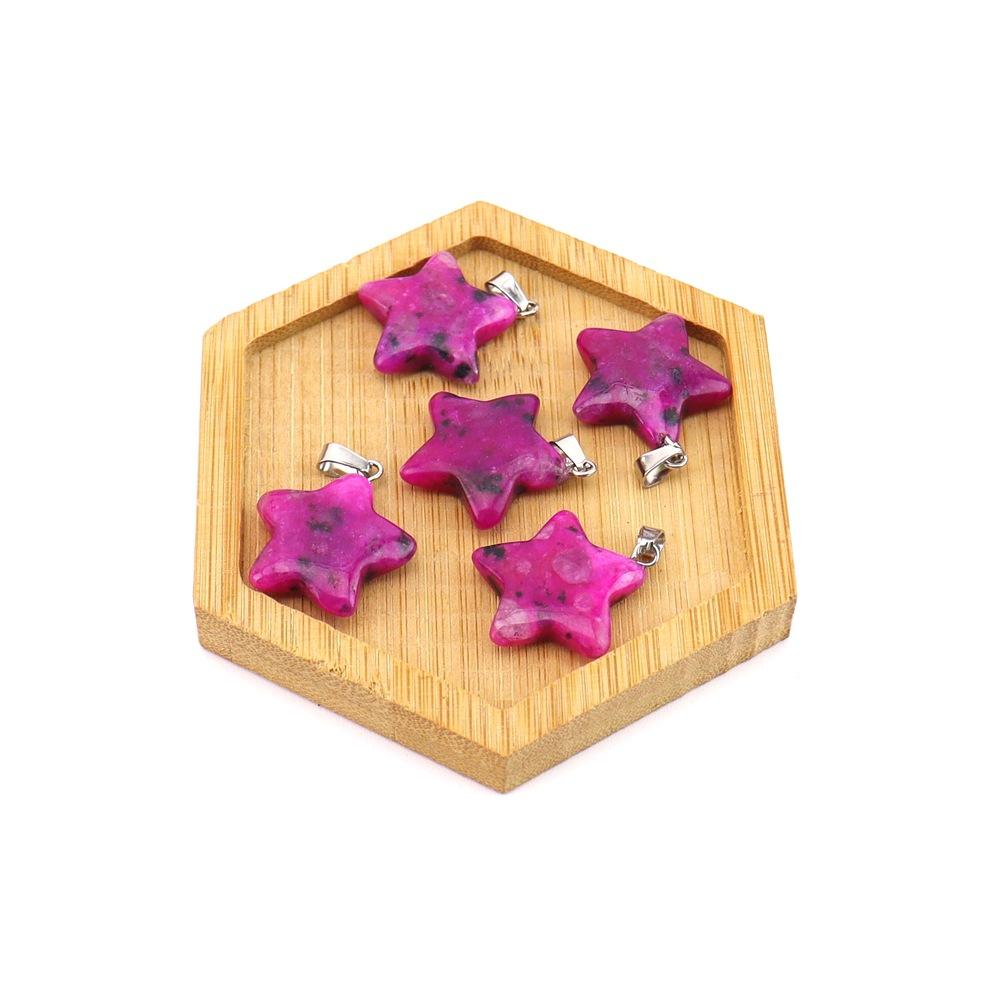 Agate Star Pendant Necklace Jewelry Powder Crystal Necklace Fashion Valentine'S Day Gift 20 * 6