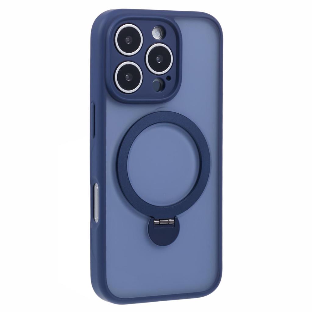 For iPhone 16 Pro Max Case Compatible with MagSafe Matte TPU+PC Phone Cover Kickstand Ring Holder