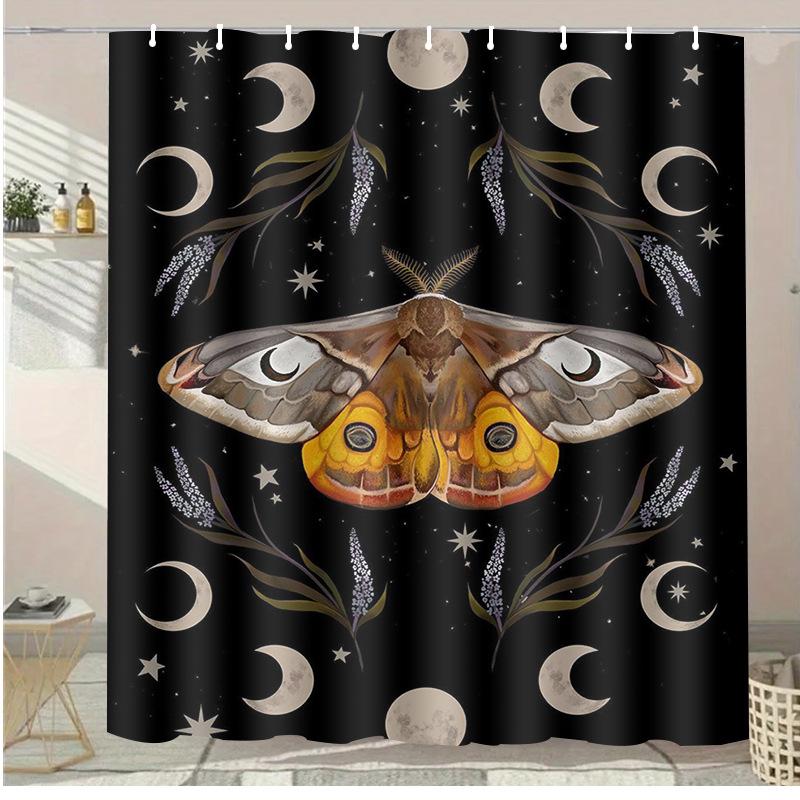 Dreamy Starry Sky Washable Dirt-Resistant Shower Curtain Shower Head Waterproof Polyester Bath Curtain For Home Decor