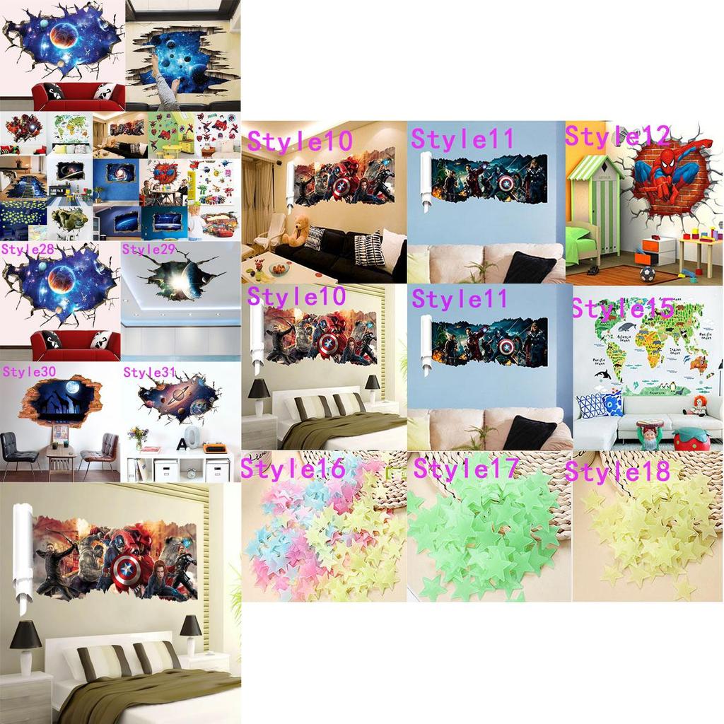 Premium Quality Avengers 3d Wall Stickers For Kids Nursery Home Decor Mural Art