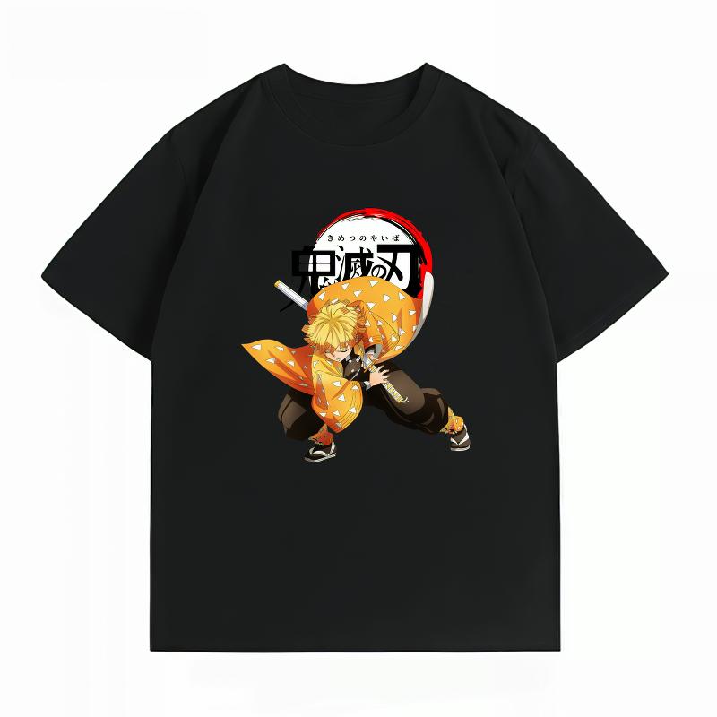 Unisexs Clothing New 100 Cotton Summer TShirt Bandai Demon Slayer Unisexs TShirt Zenitsu Print Casual Oversized Unisexs TShirt