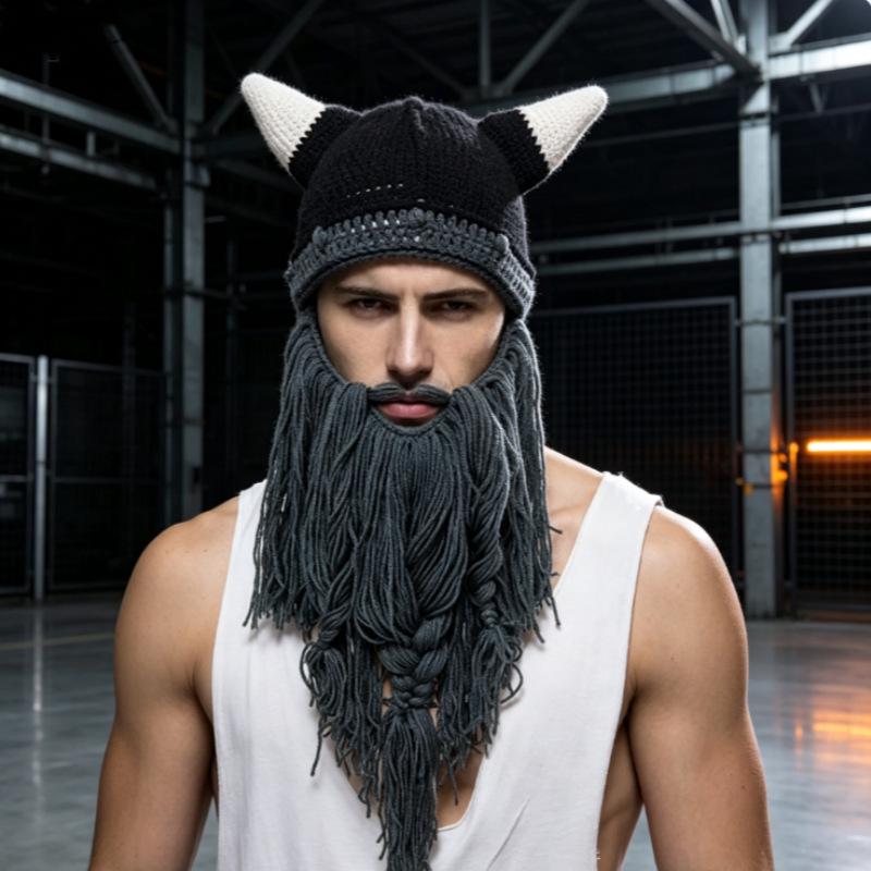 Cappelli da Festa Creativi con Barbe Grandi - Accessori Divertenti e Strani per Halloween Autunno/Inverno